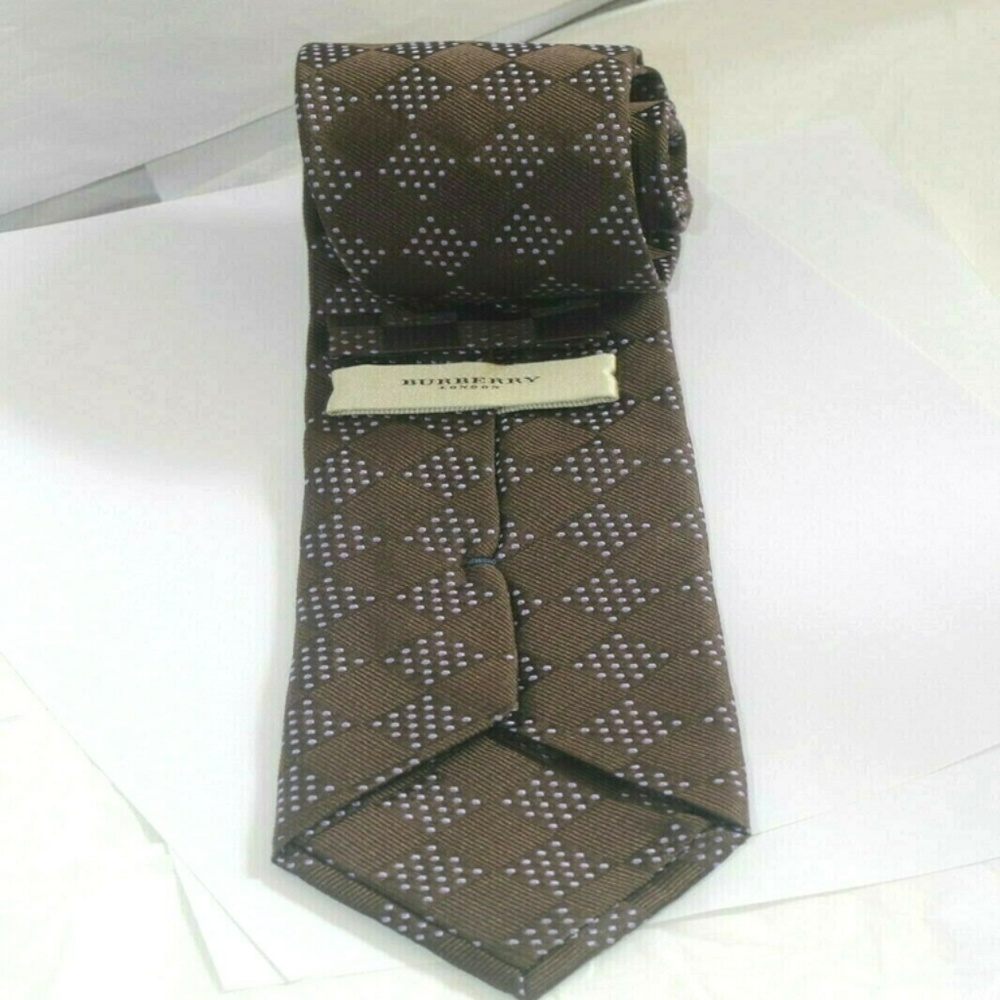 Recent Burberry London Men's Thick Tie Italy - Picture 4 of 6
